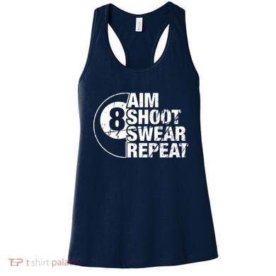 Aim Shoot Swear Repeat 8 Ball Pool Billiards Player Women's Tank Top