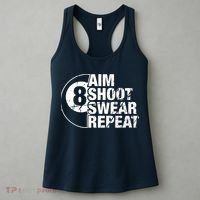 Aim Shoot Swear Repeat 8 Ball Pool Billiards Player Women's Tank Top thumb 3