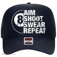 Aim Shoot Swear Repeat 8 Ball Pool Billiards Player Hat thumb 0