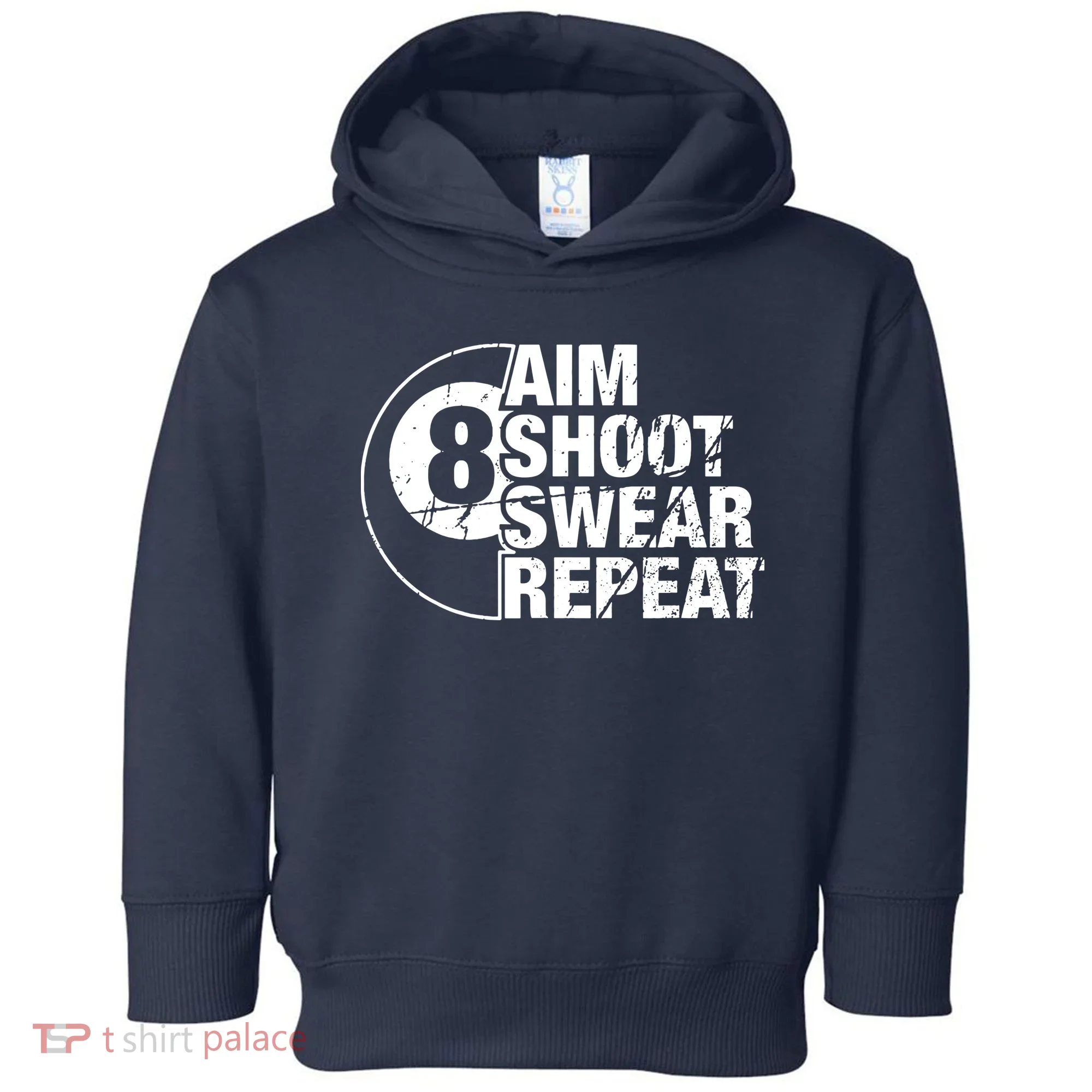 Aim Shoot Swear Repeat 8 Ball Pool Billiards Player Toddler Hoodie