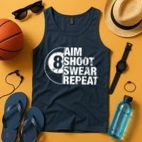 Aim Shoot Swear Repeat 8 Ball Pool Billiards Player Tank Top thumb 4