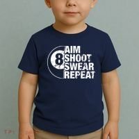 Aim Shoot Swear Repeat 8 Ball Pool Billiards Player Toddler T-Shirt thumb 2