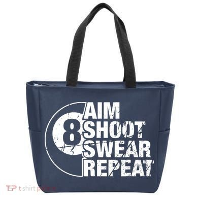 Aim Shoot Swear Repeat 8 Ball Pool Billiards Player Tote Bag