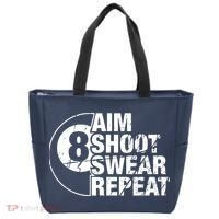 Aim Shoot Swear Repeat 8 Ball Pool Billiards Player Tote Bag thumb 0