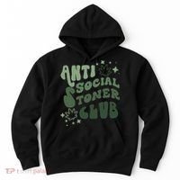Anti Social Stoner Club Funny Weed Quote Smoking Hoodie thumb 0
