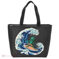 Alien Surfing Summer Surfer Tote Bag thumb 0
