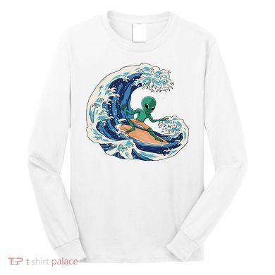 Alien Surfing Summer Surfer Long Sleeve Shirt