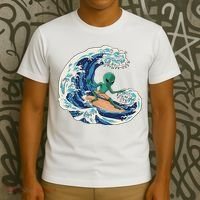 Alien Surfing Summer Surfer T-Shirt thumb 3