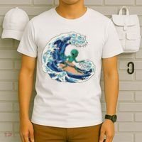 Alien Surfing Summer Surfer T-Shirt thumb 6