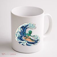 Alien Surfing Summer Surfer Coffee Mug thumb 1
