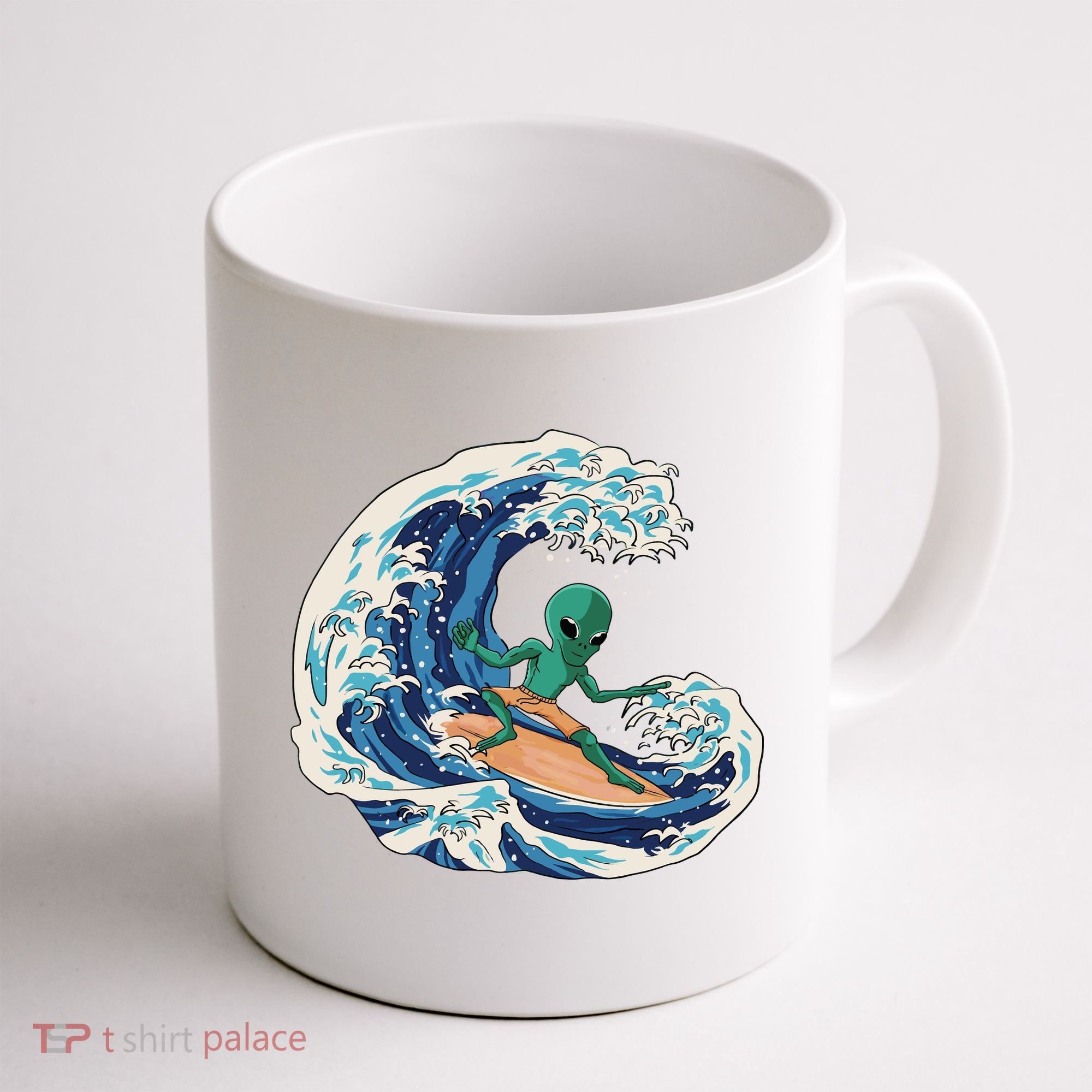 Alien Surfing Summer Surfer Coffee Mug