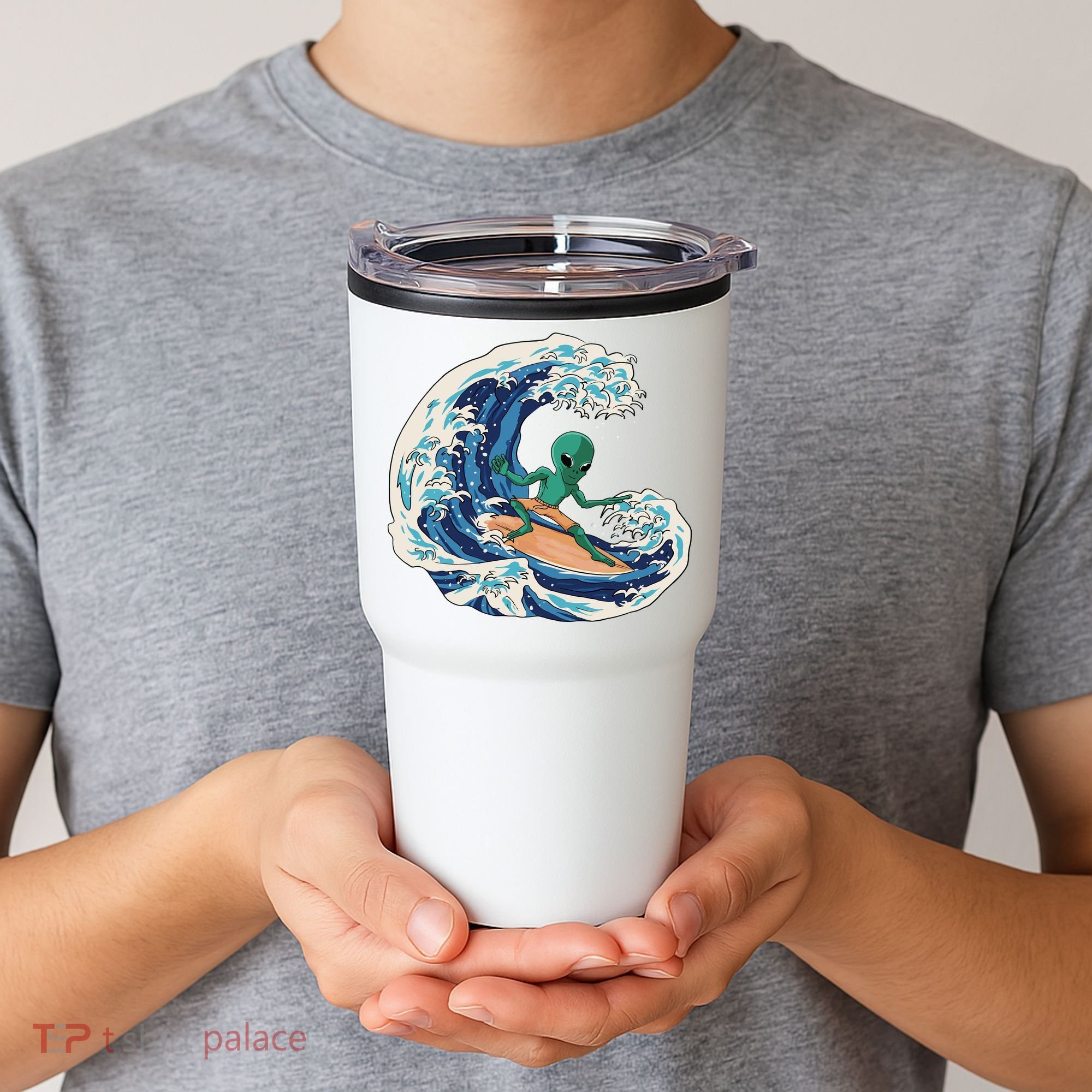Alien Surfing Summer Surfer Tumbler
