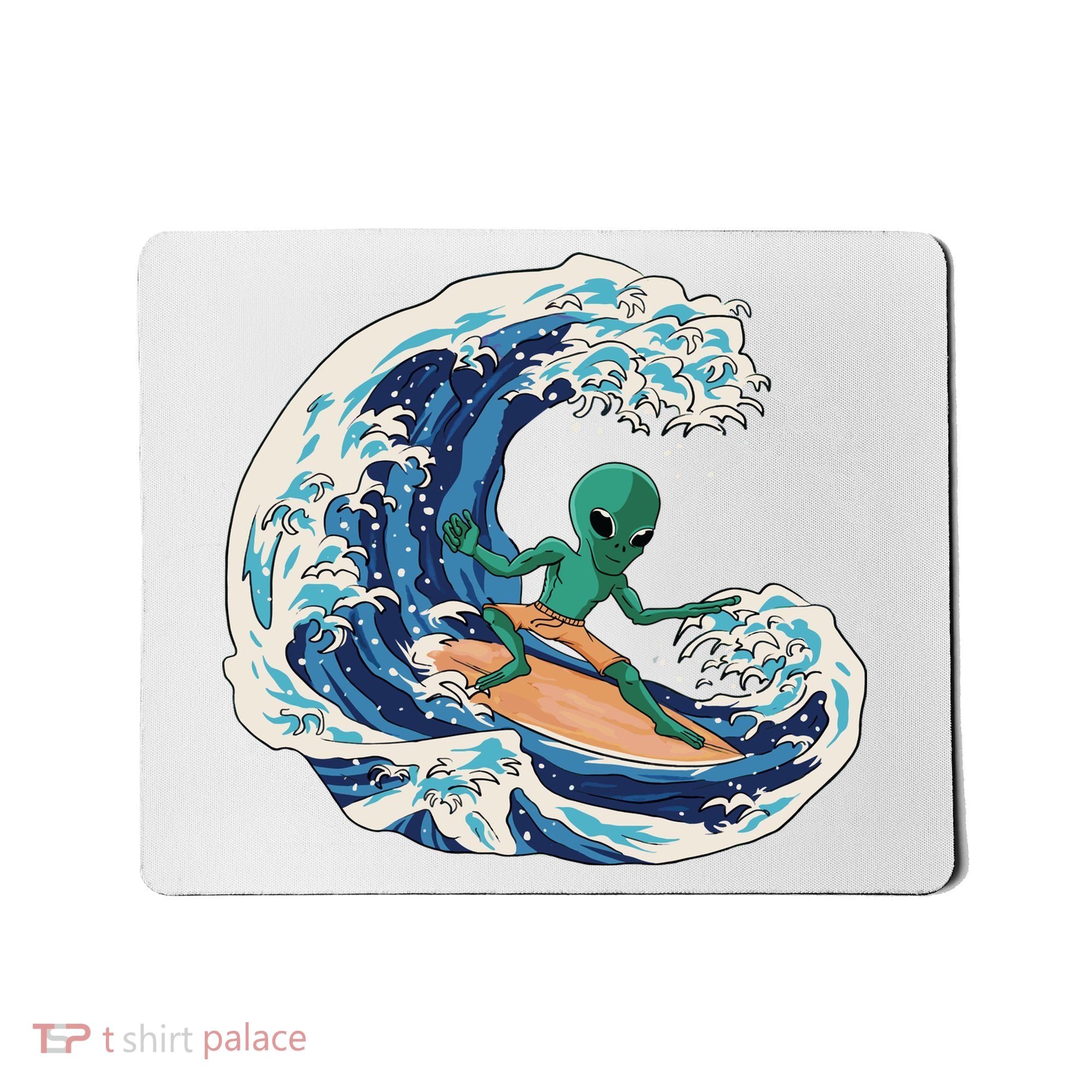 Alien Surfing Summer Surfer Mousepad