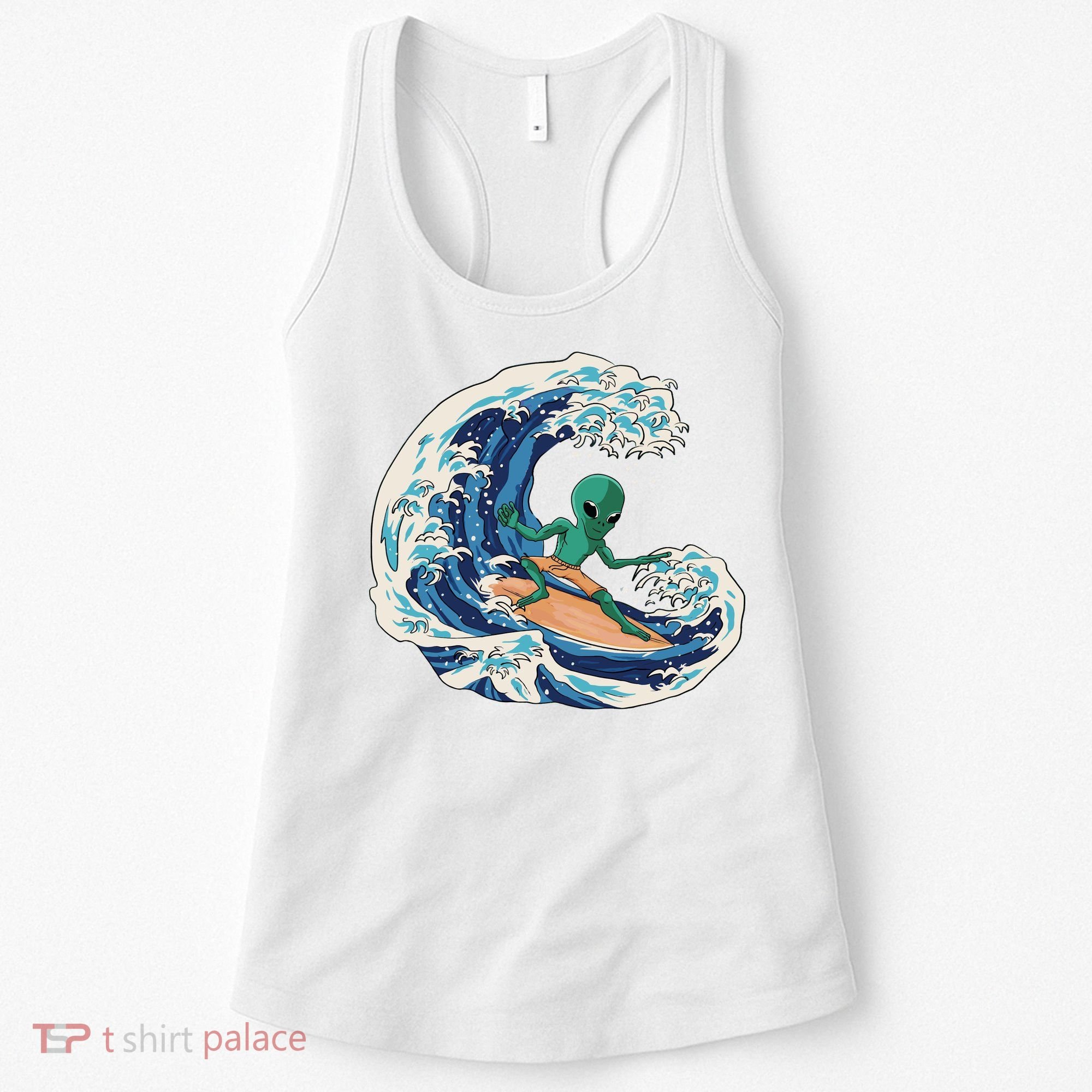 Alien Surfing Summer Surfer Women's Tank Top