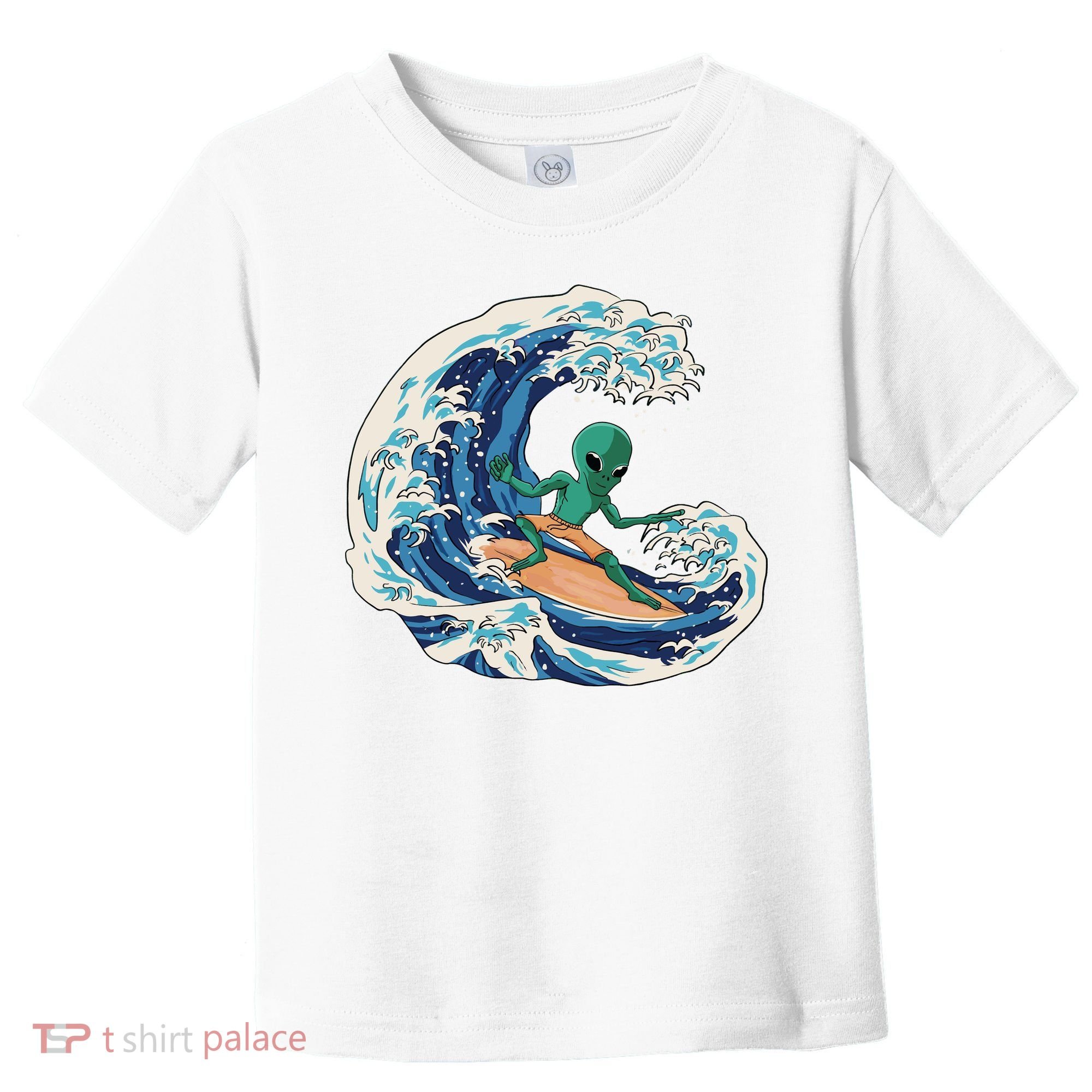 Alien Surfing Summer Surfer Toddler T-Shirt