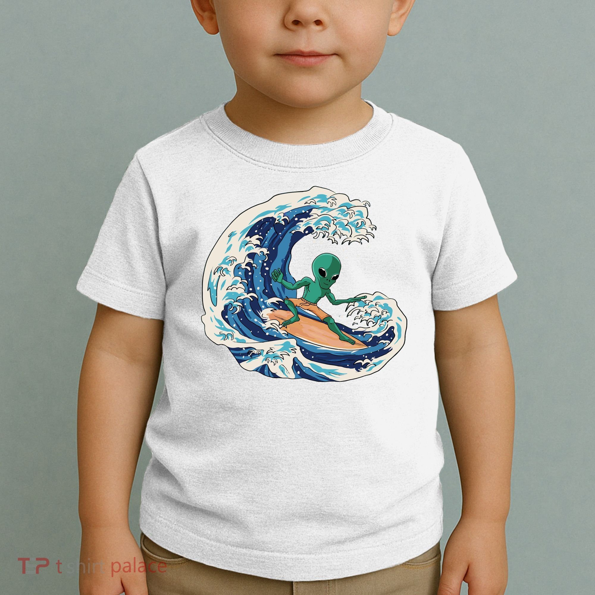 Alien Surfing Summer Surfer Toddler T-Shirt