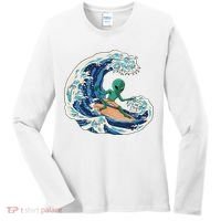 Alien Surfing Summer Surfer Women's Long Sleeve Shirt thumb 0