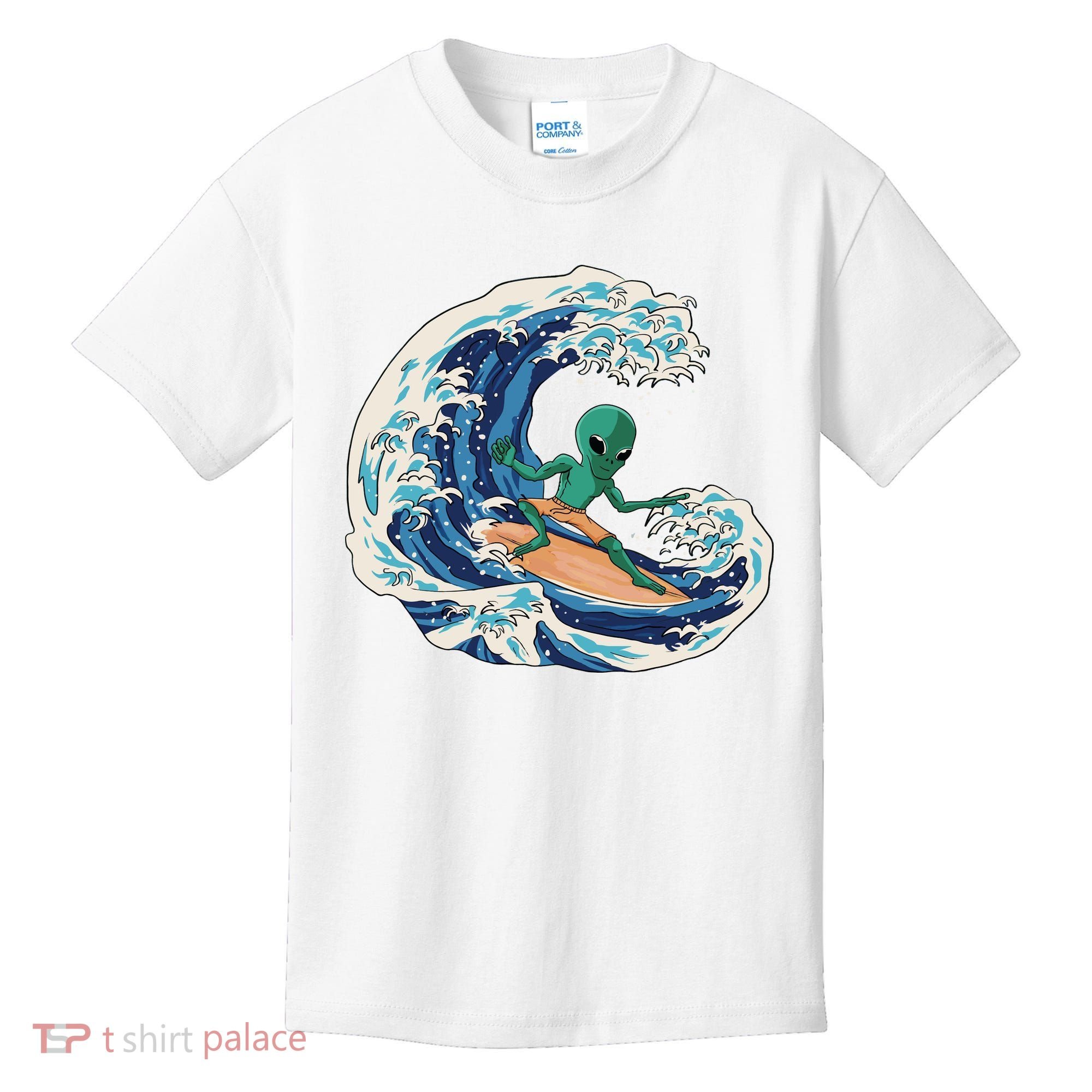 Alien Surfing Summer Surfer Kids T-Shirt