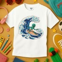 Alien Surfing Summer Surfer Kids T-Shirt thumb 3