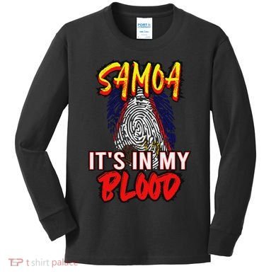 American Samoa Samoan Polynesian Kids Long Sleeve Shirt