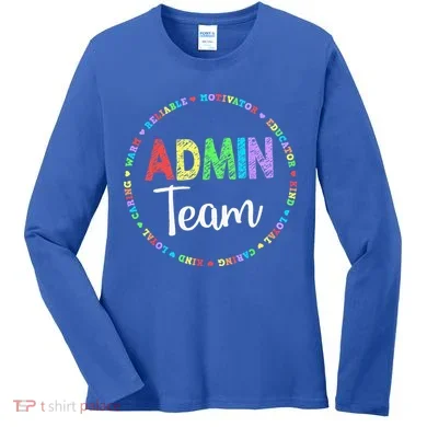 Admin Squad School Assistant Principal Team Administrator Women's Long Sleeve Shirt