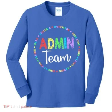 Admin Squad School Assistant Principal Team Administrator Kids Long Sleeve Shirt