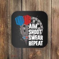Aim Shoot Swear Repeat Dart Game Coaster thumb 0