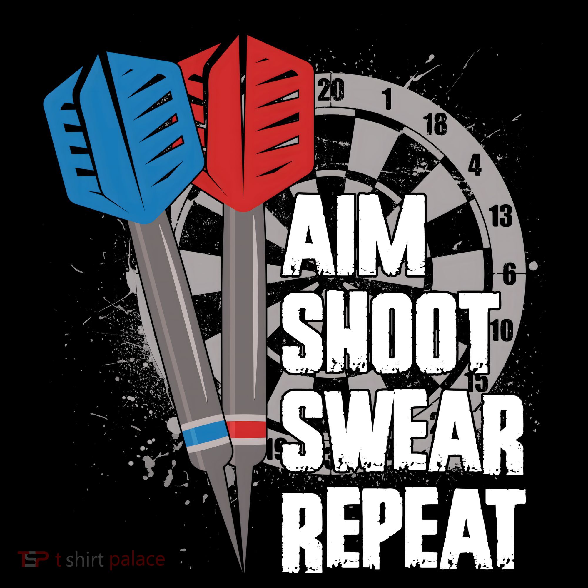 Aim Shoot Swear Repeat Dart Game Coaster