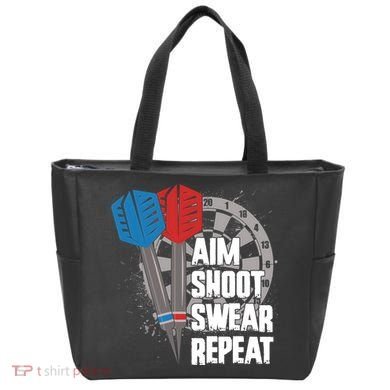 Aim Shoot Swear Repeat Dart Game Tote Bag