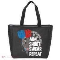 Aim Shoot Swear Repeat Dart Game Tote Bag thumb 0