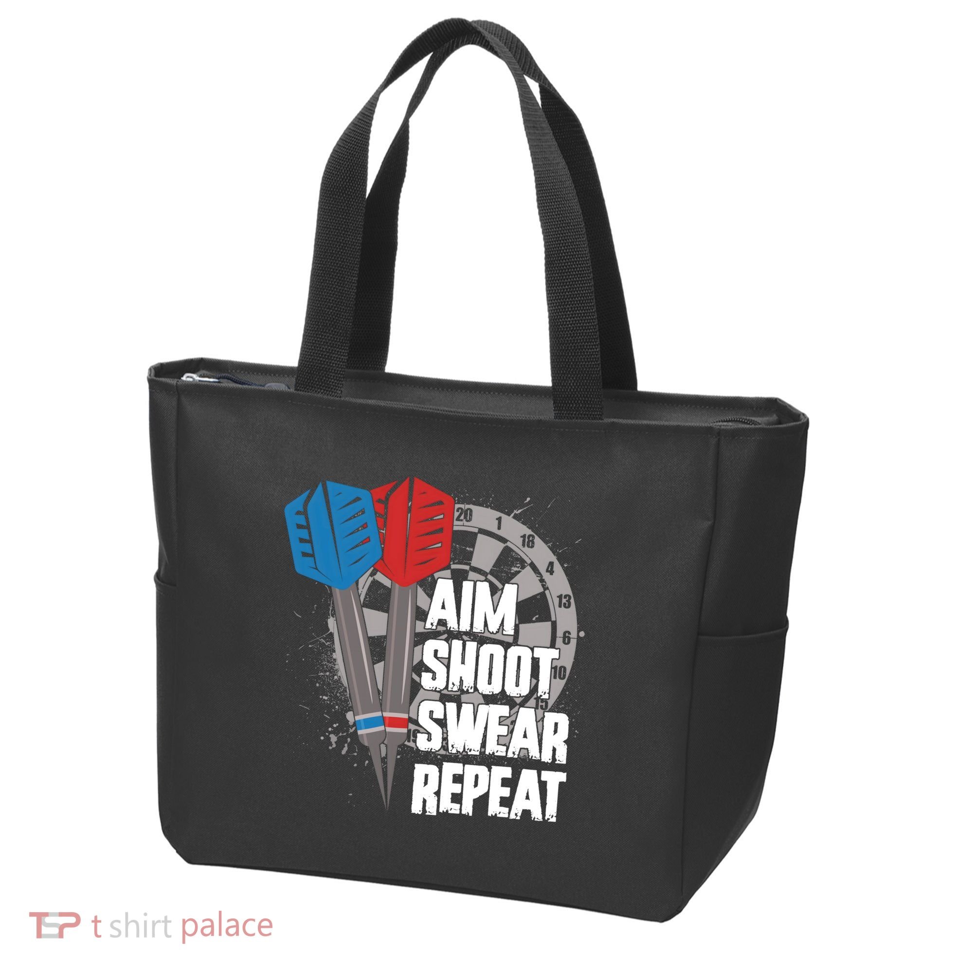 Aim Shoot Swear Repeat Dart Game Tote Bag