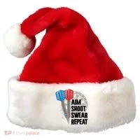 Aim Shoot Swear Repeat Dart Game Santa Hat thumb 0