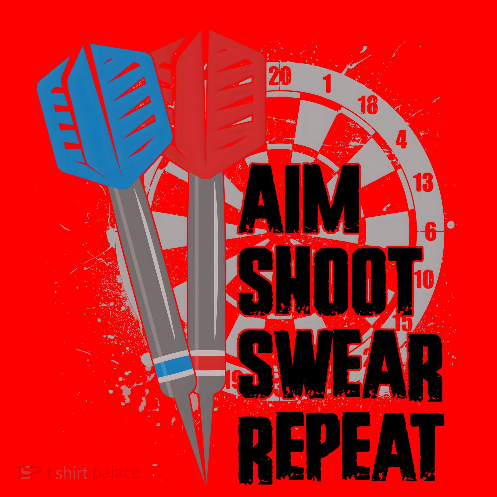 Aim Shoot Swear Repeat Dart Game Santa Hat
