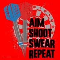 Aim Shoot Swear Repeat Dart Game Santa Hat thumb 1
