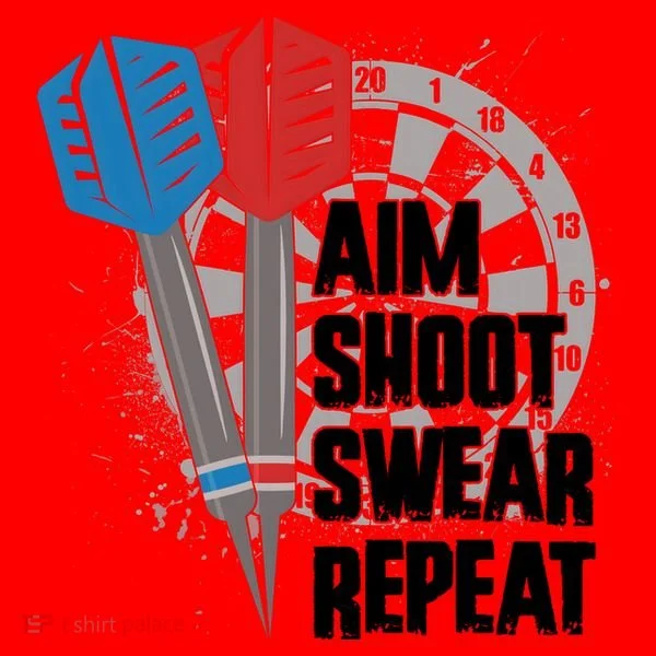 Aim Shoot Swear Repeat Dart Game Santa Hat