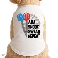 Aim Shoot Swear Repeat Dart Game Doggie Tank thumb 0