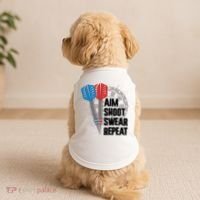 Aim Shoot Swear Repeat Dart Game Doggie Tank thumb 2