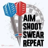 Aim Shoot Swear Repeat Dart Game Doggie Tank thumb 4
