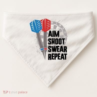 Aim Shoot Swear Repeat Dart Game USA-Made Doggie Bandana