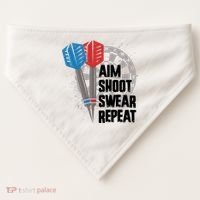 Aim Shoot Swear Repeat Dart Game USA-Made Doggie Bandana thumb 0