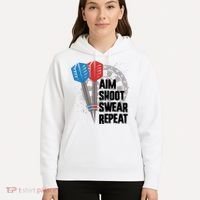 Aim Shoot Swear Repeat Dart Game Hoodie thumb 5