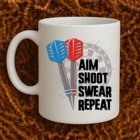 Aim Shoot Swear Repeat Dart Game Coffee Mug thumb 2