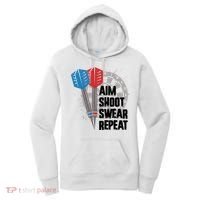 Aim Shoot Swear Repeat Dart Game Women's Hoodie thumb 0