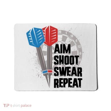 Aim Shoot Swear Repeat Dart Game Mousepad