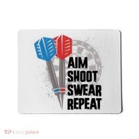 Aim Shoot Swear Repeat Dart Game Mousepad thumb 0