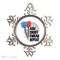 Aim Shoot Swear Repeat Dart Game Ornament thumb 0