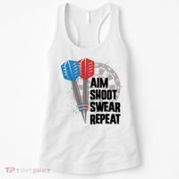 Aim Shoot Swear Repeat Dart Game Women's Tank Top thumb 0