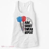 Aim Shoot Swear Repeat Dart Game Women's Tank Top thumb 0