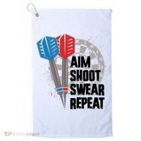 Aim Shoot Swear Repeat Dart Game Golf Towel thumb 0