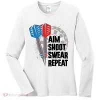 Aim Shoot Swear Repeat Dart Game Women's Long Sleeve Shirt thumb 0